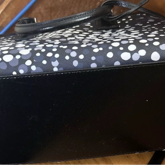 Kate spade cameron soiree dot medium satchel purse black gray white - Picture 4 of 6